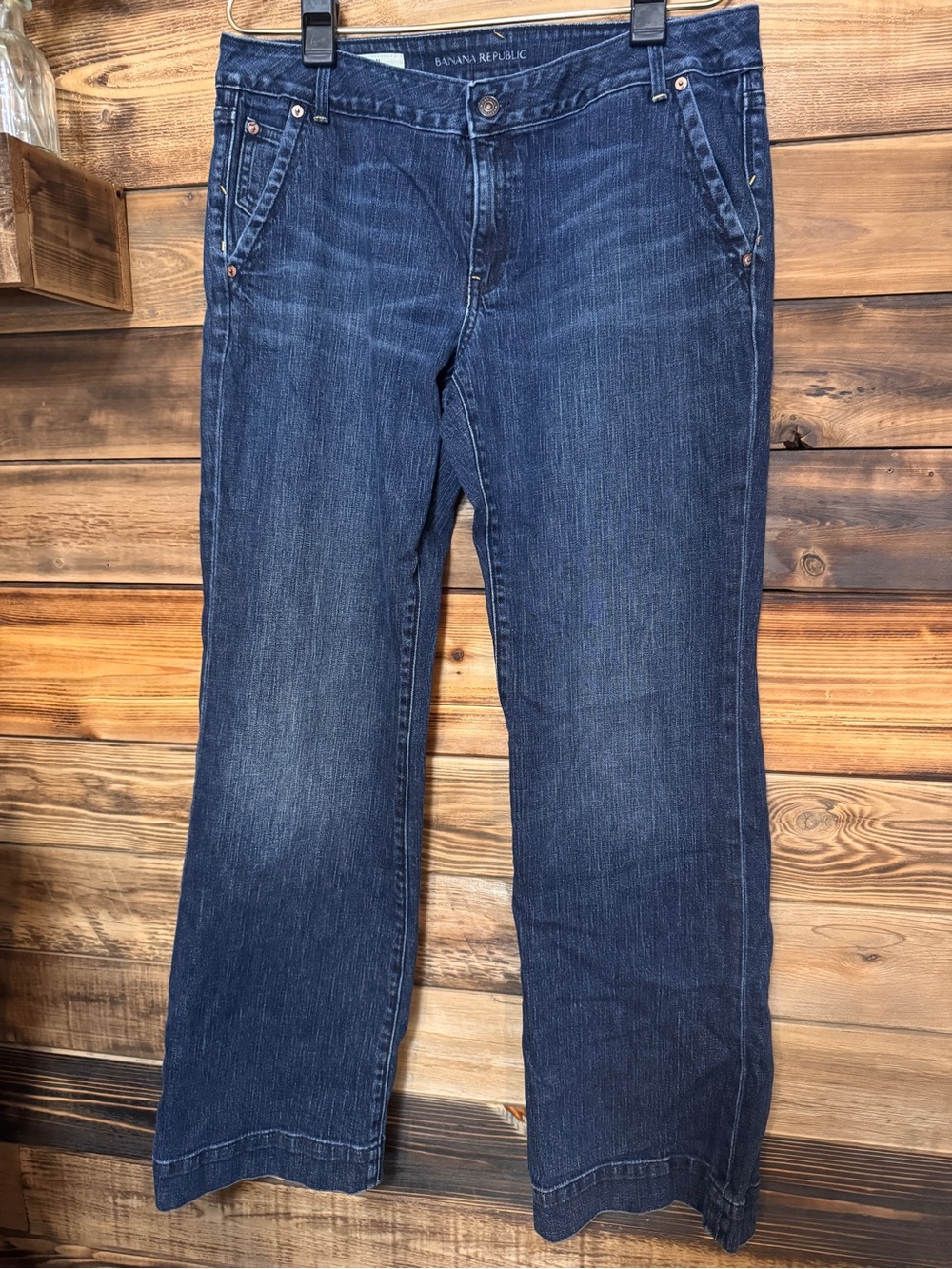 Banana Republic Size 12 Long Urban Bootcut Dark Wash Jeans